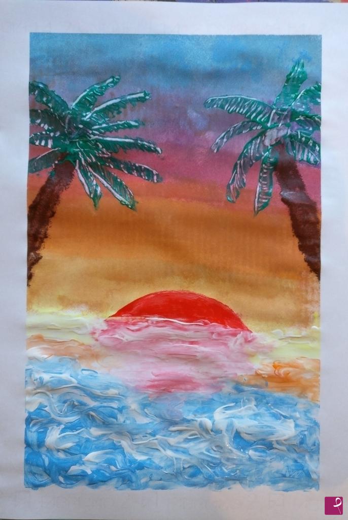 quadri in vendita online - Tramonto caraibico