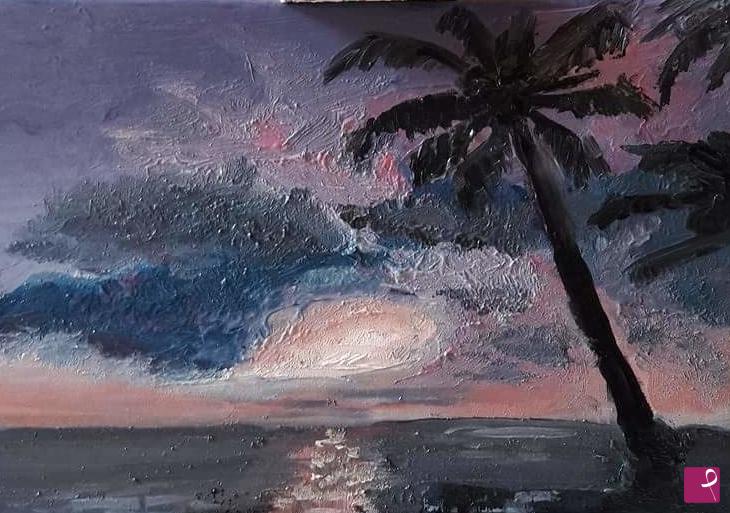 quadri in vendita online - Tramonto caraibico