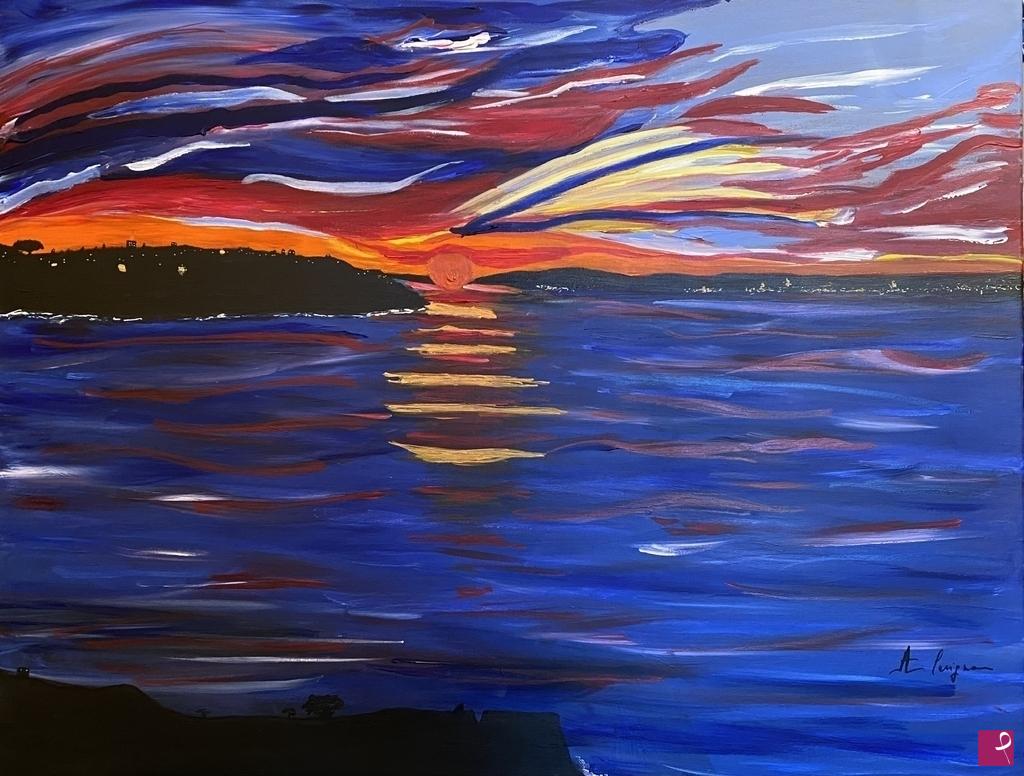quadri in vendita online - Tramonto colorato