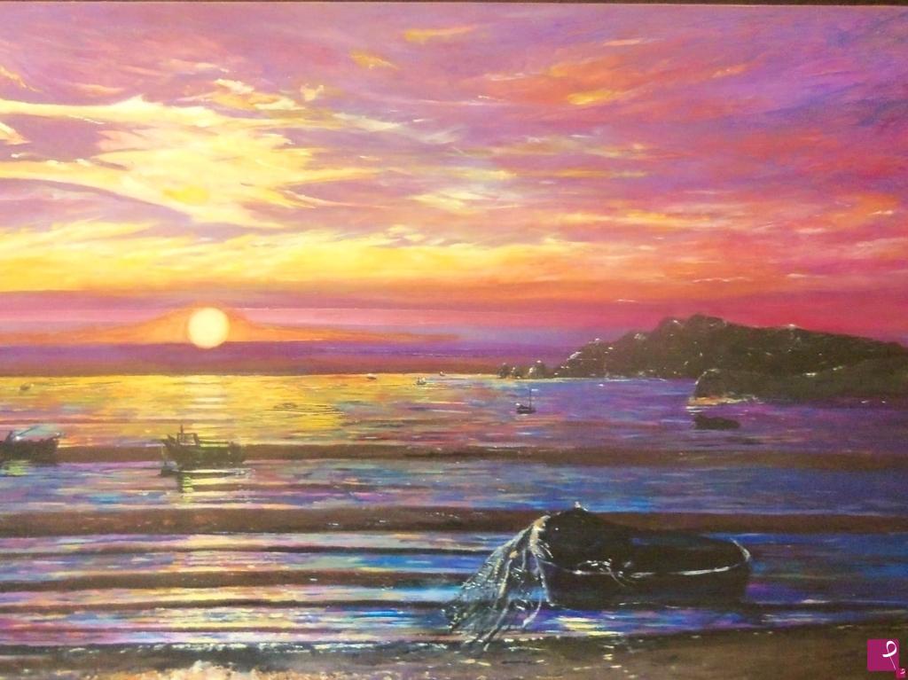 quadri in vendita online - Tramonto Costa Amalfitana