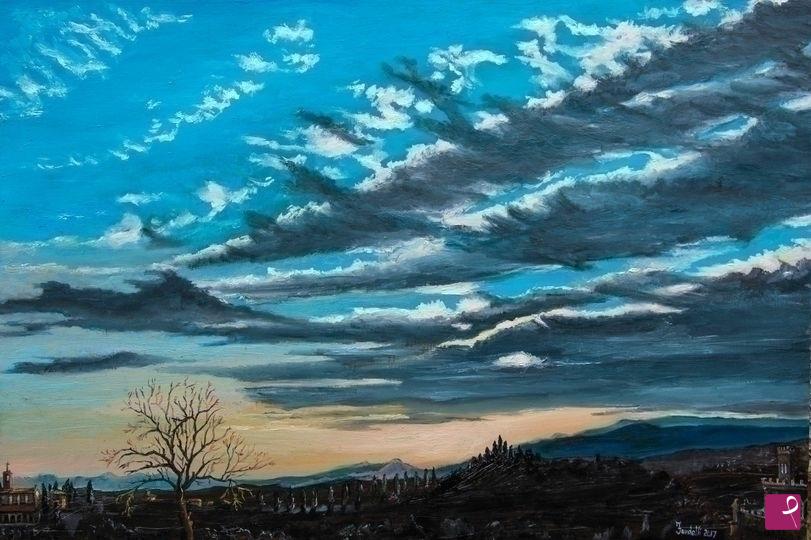 quadri in vendita online - tramonto da Poggio Imperiale