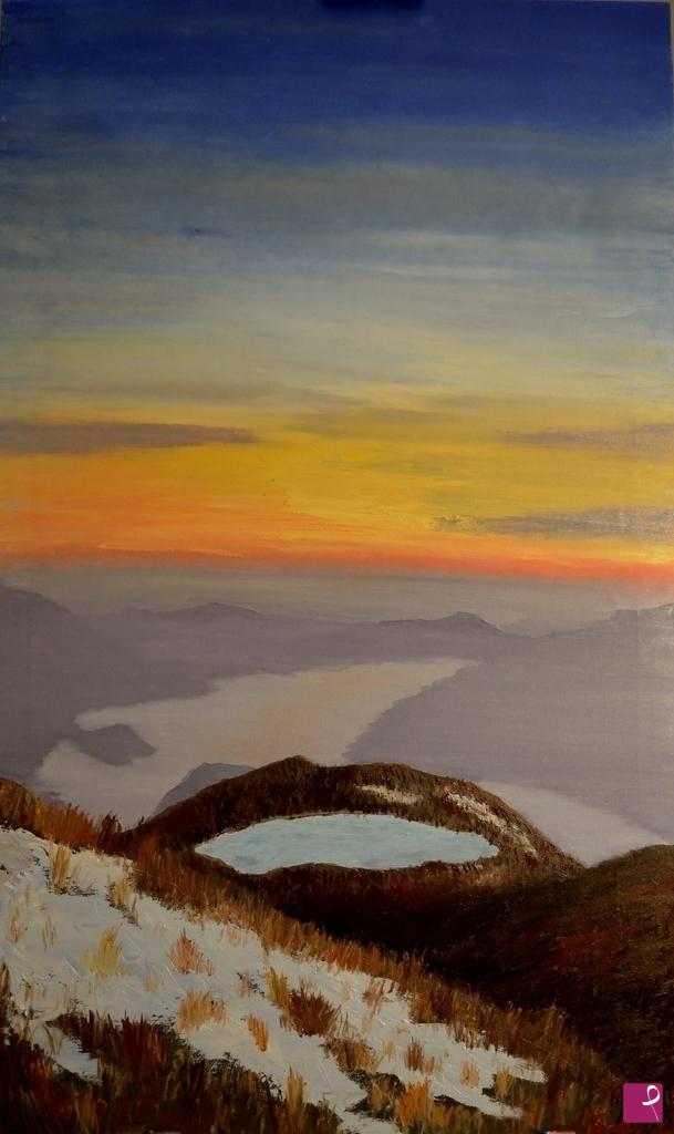 quadri in vendita online - Tramonto dal monte Guglielmo