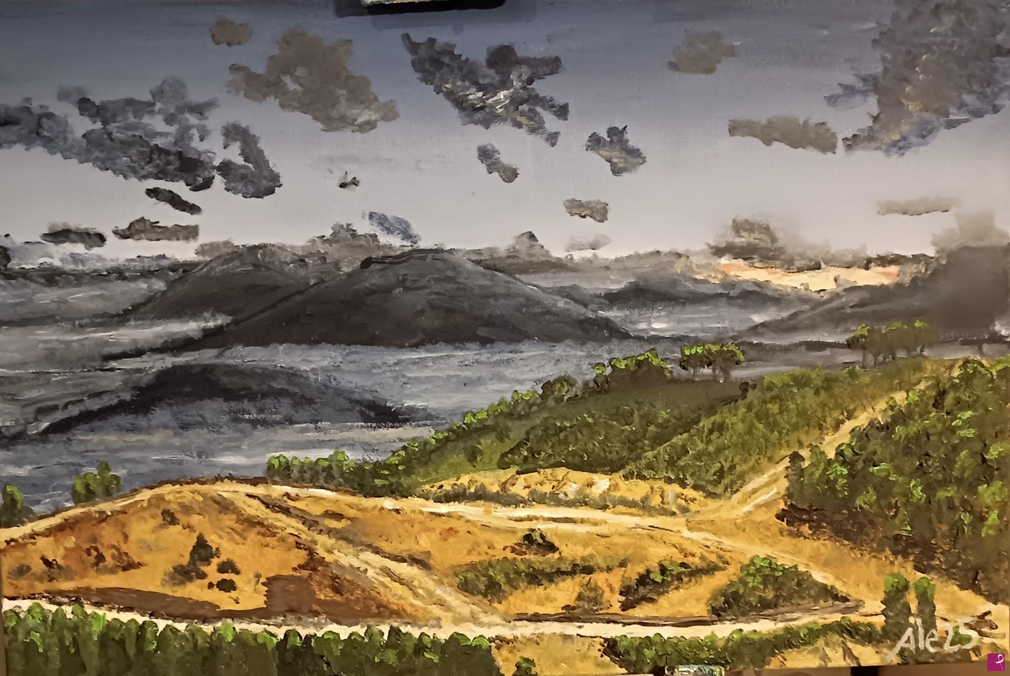 quadri in vendita online - tramonto dal mottarone