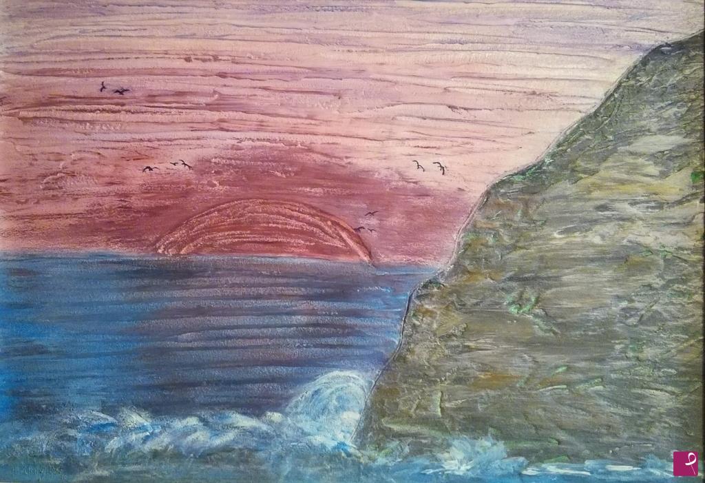 quadri in vendita online - Tramonto dall'isola
