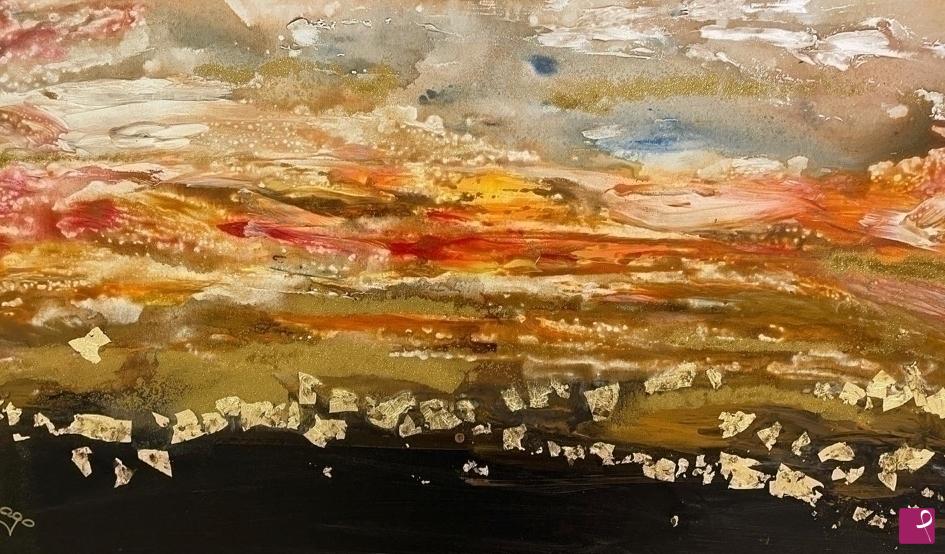 quadri in vendita online - Tramonto d'autunno