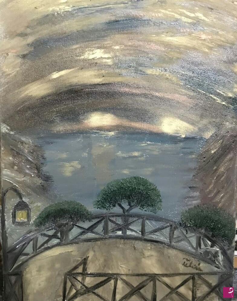 quadri in vendita online - Tramonto d'autunno al mare