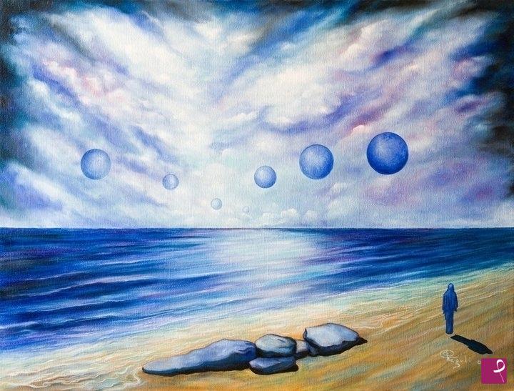 quadri in vendita online - " Tramonto delle sette lune"