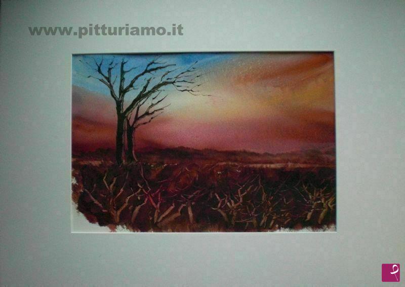 quadri in vendita online - tramonto di fuoco