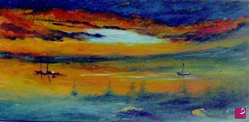 quadri in vendita online - tramonto di fuoco