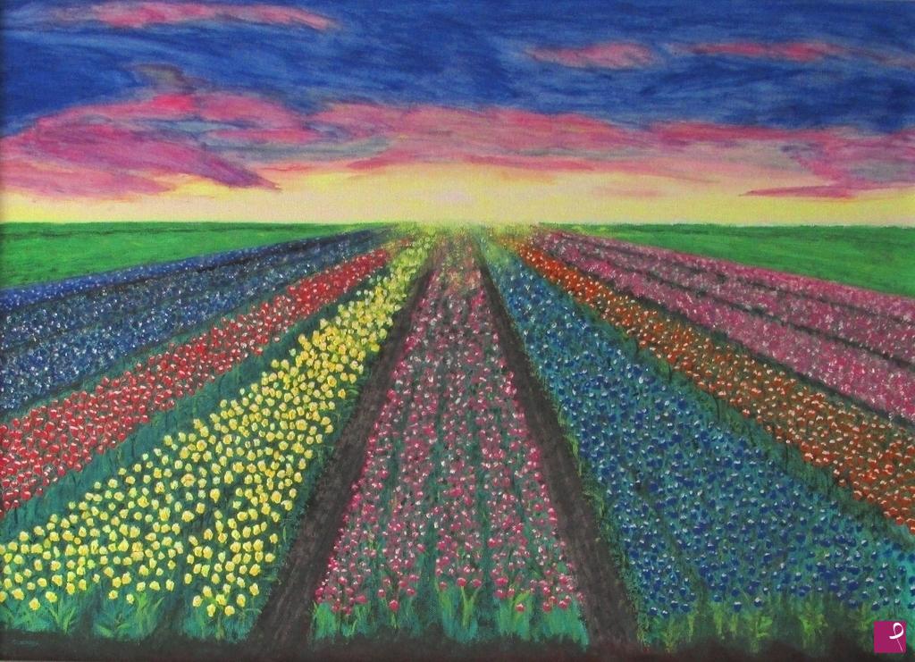 quadri in vendita online - Tramonto di primavera