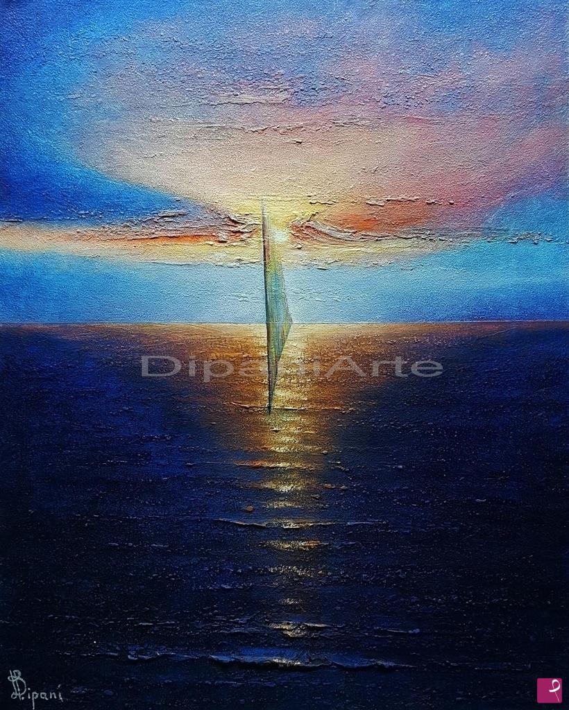 quadri in vendita online - "Tramonto dorato"