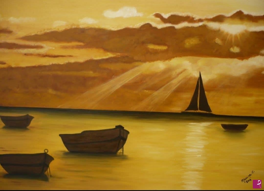 quadri in vendita online - TRAMONTO DORATO 