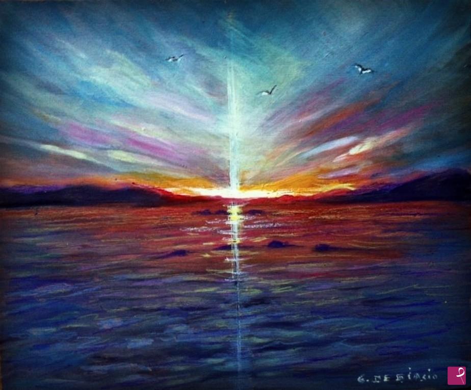 quadri in vendita online - tramonto  e  silenzio