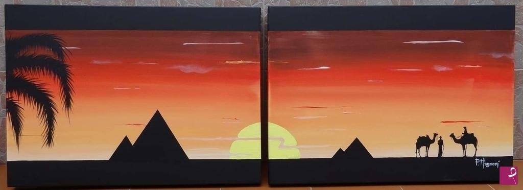 quadri in vendita online - Tramonto egitto