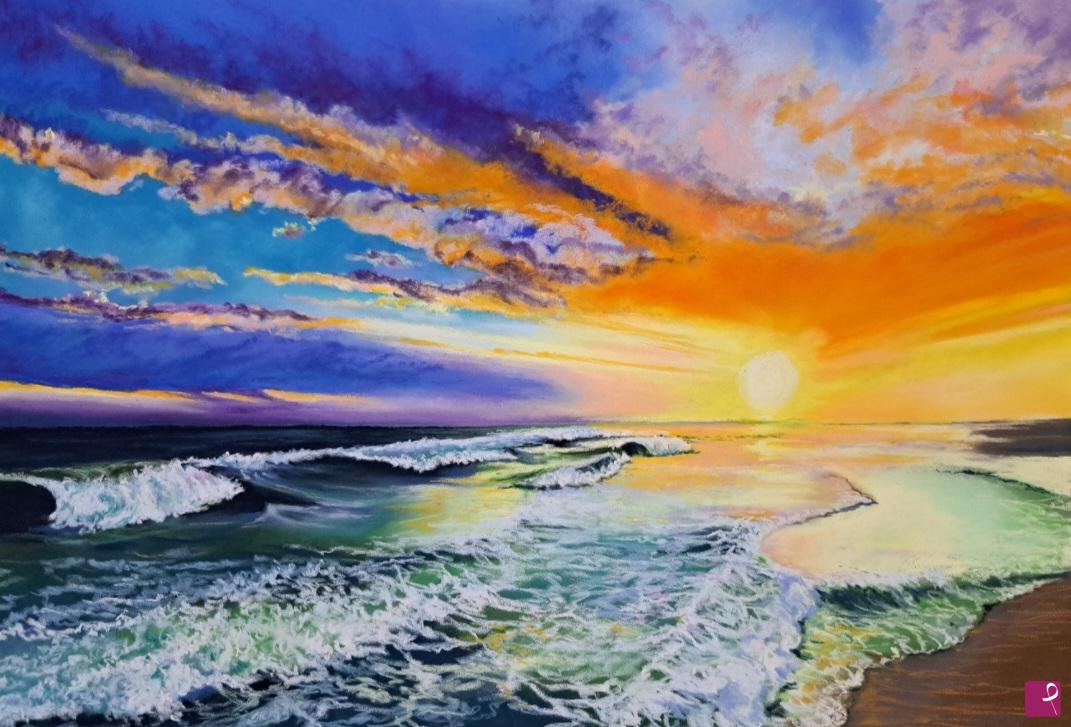 quadri in vendita online - Tramonto estivo