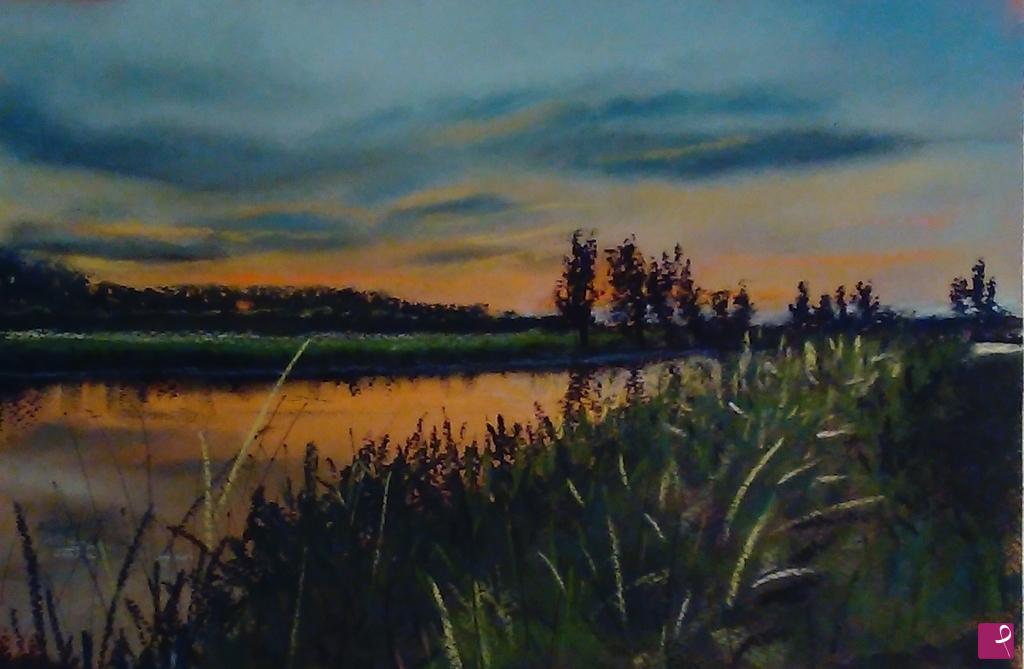 quadri in vendita online - Tramonto estivo