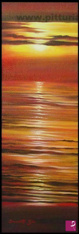 quadri in vendita online - Tramonto giallo