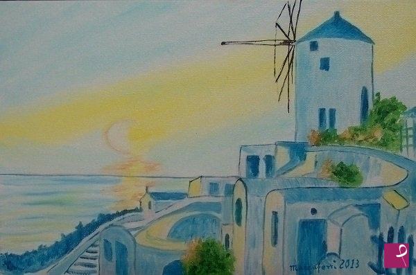 quadri in vendita online - Tramonto greco 2