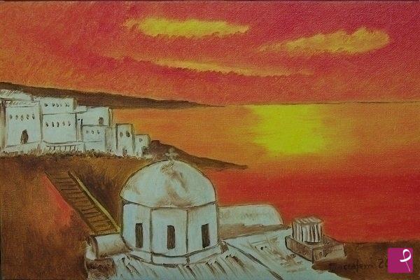 quadri in vendita online - Tramonto greco  
