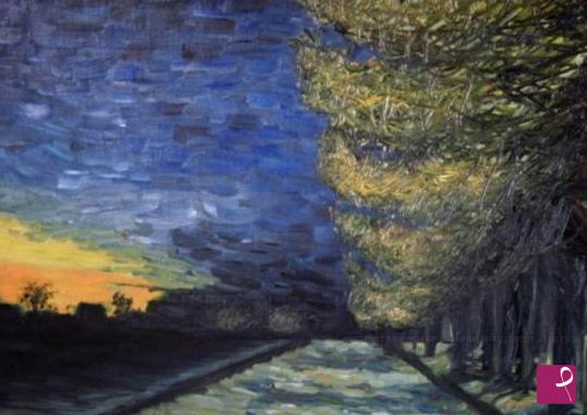 quadri in vendita online - Tramonto in Dicembre