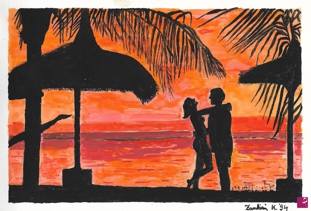 quadri in vendita online - Tramonto in due