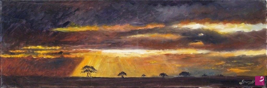 quadri in vendita online - tramonto in kenia