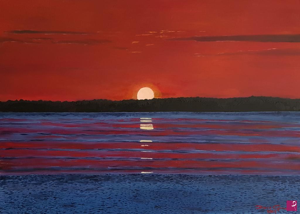 quadri in vendita online - Tramonto in laguna (Sunset on the lagoon)