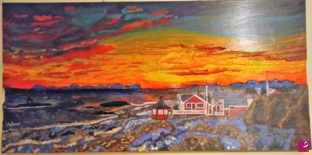quadri in vendita online - Tramonto in Norvegia