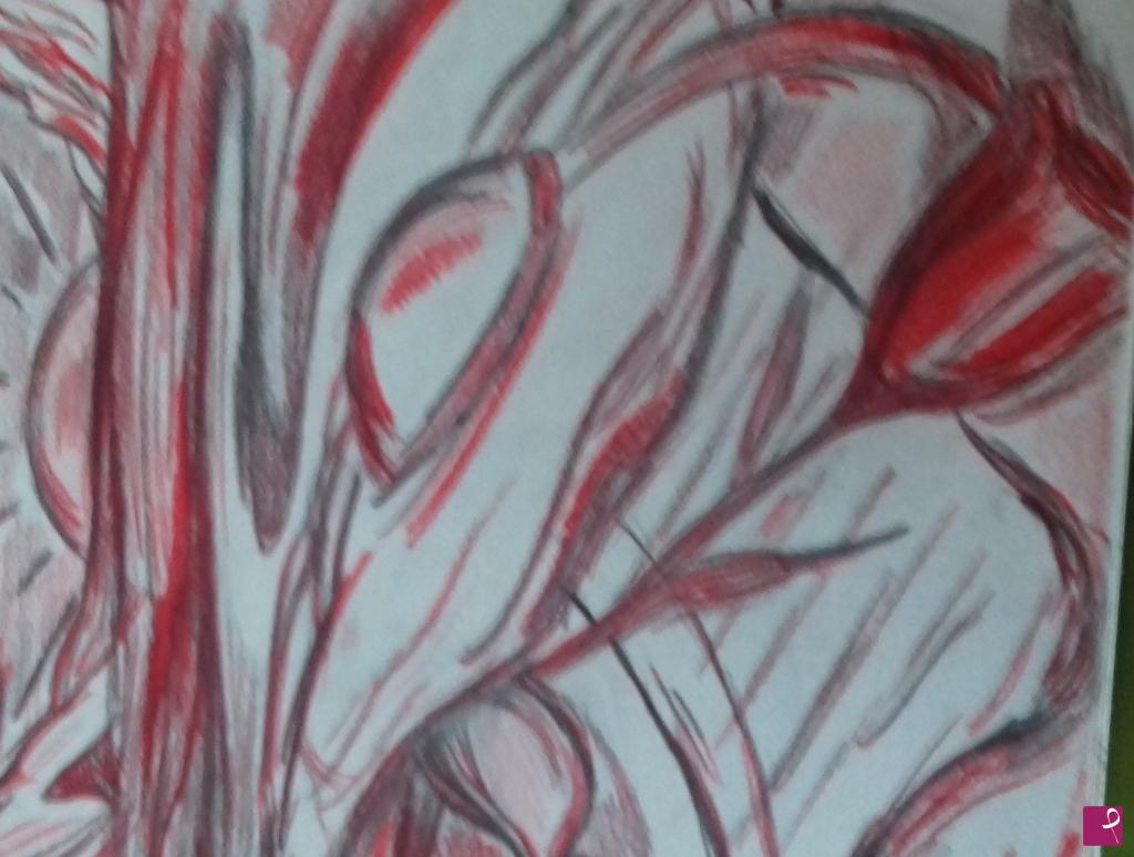 quadri in vendita online - Tramonto in rosso
