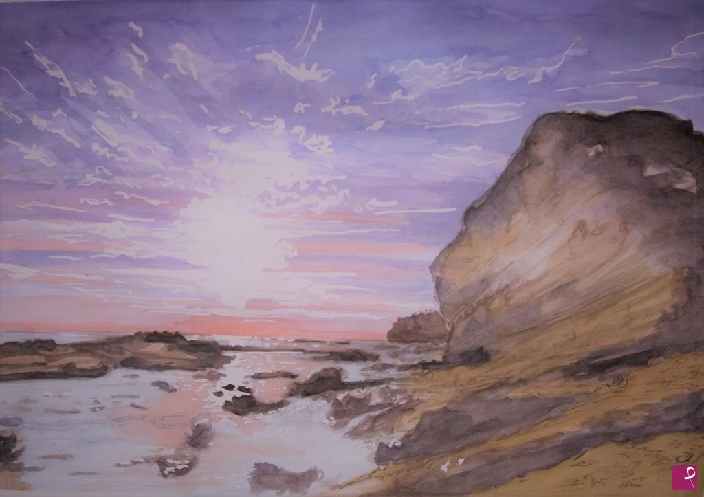 quadri in vendita online - Tramonto in solitudine