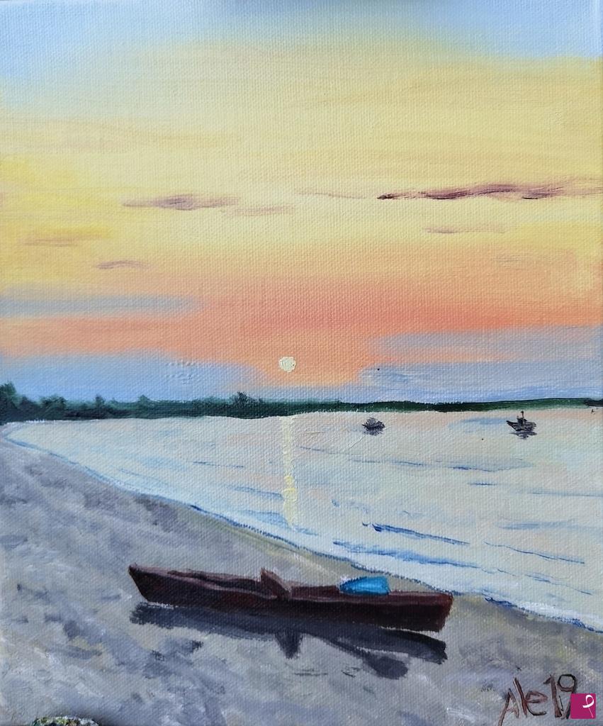 quadri in vendita online - Tramonto in spiaggia