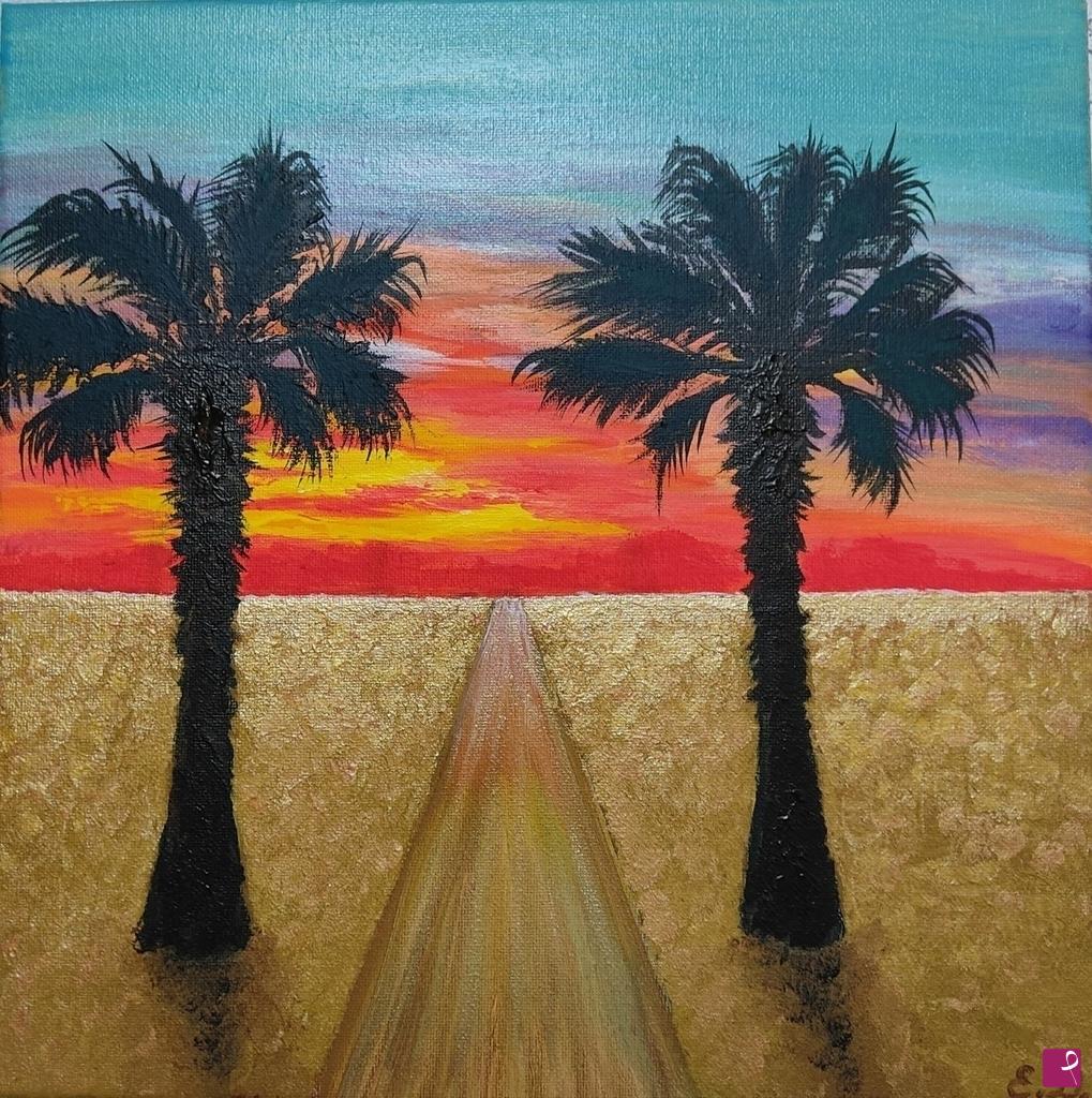 quadri in vendita online - Tramonto in spiaggia
