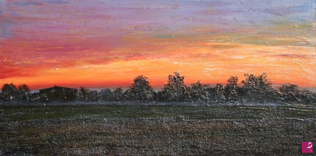 quadri in vendita online - Tramonto Infuocato