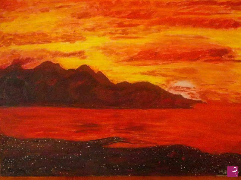 quadri in vendita online - tramonto infuocato