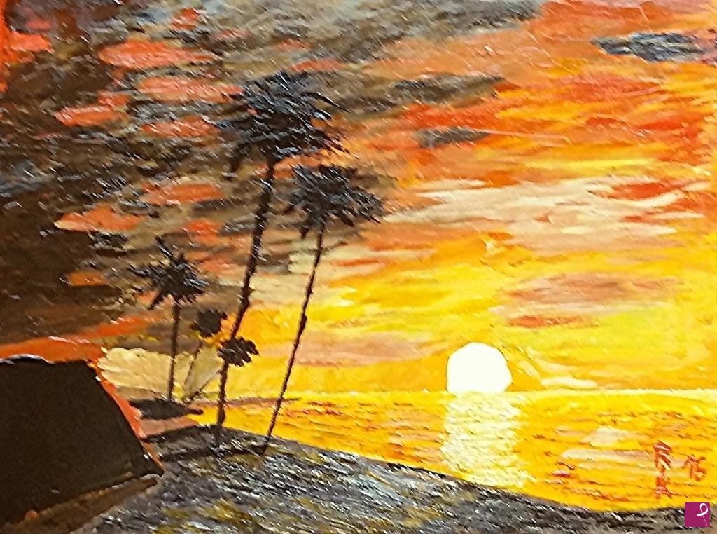 quadri in vendita online - TRAMONTO  INFUOCATO