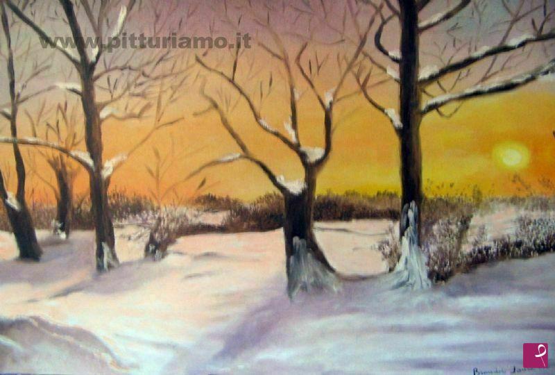 quadri in vendita online - tramonto invernale