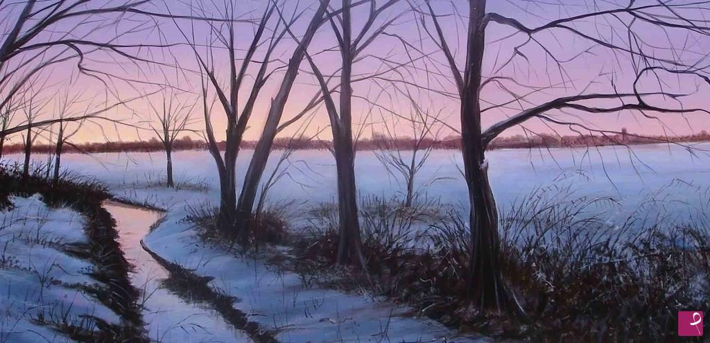 quadri in vendita online - Tramonto Invernale nelle nostra Terra