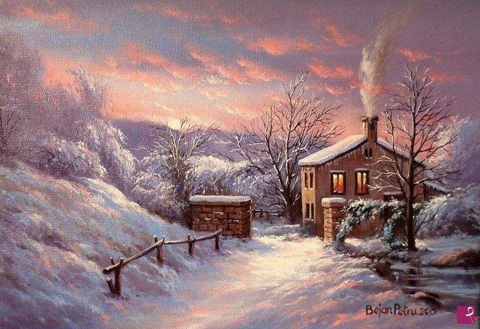 quadri in vendita online - Tramonto invernale2