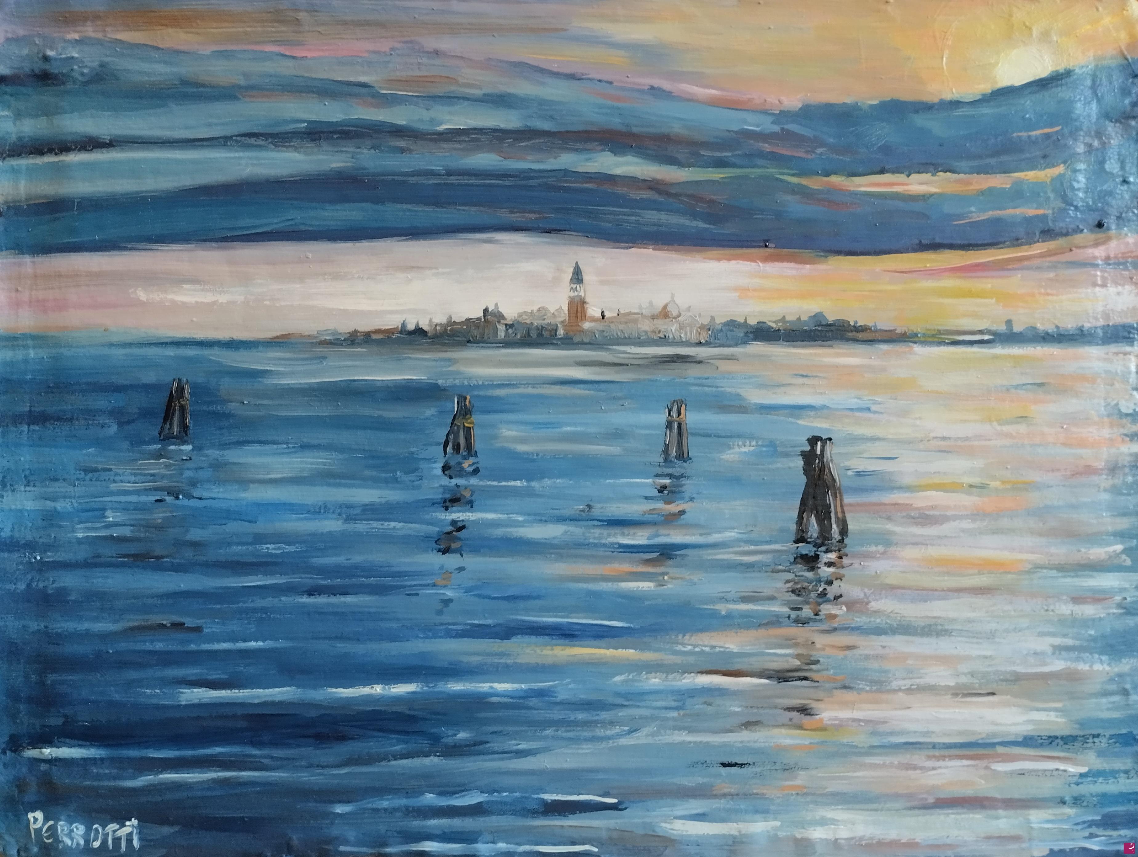 quadri in vendita online - Tramonto Lagunare Veneziano