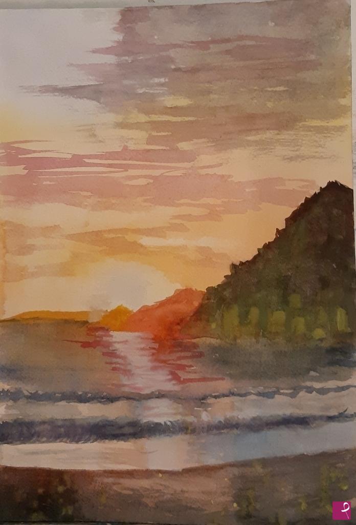 quadri in vendita online - Tramonto ligure