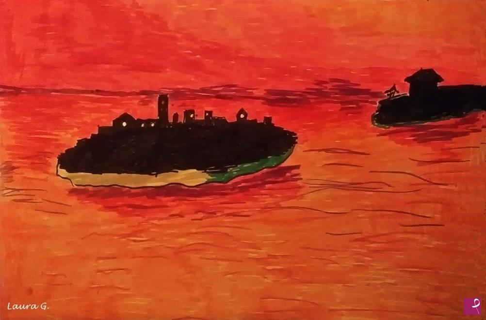 quadri in vendita online - Tramonto magico 