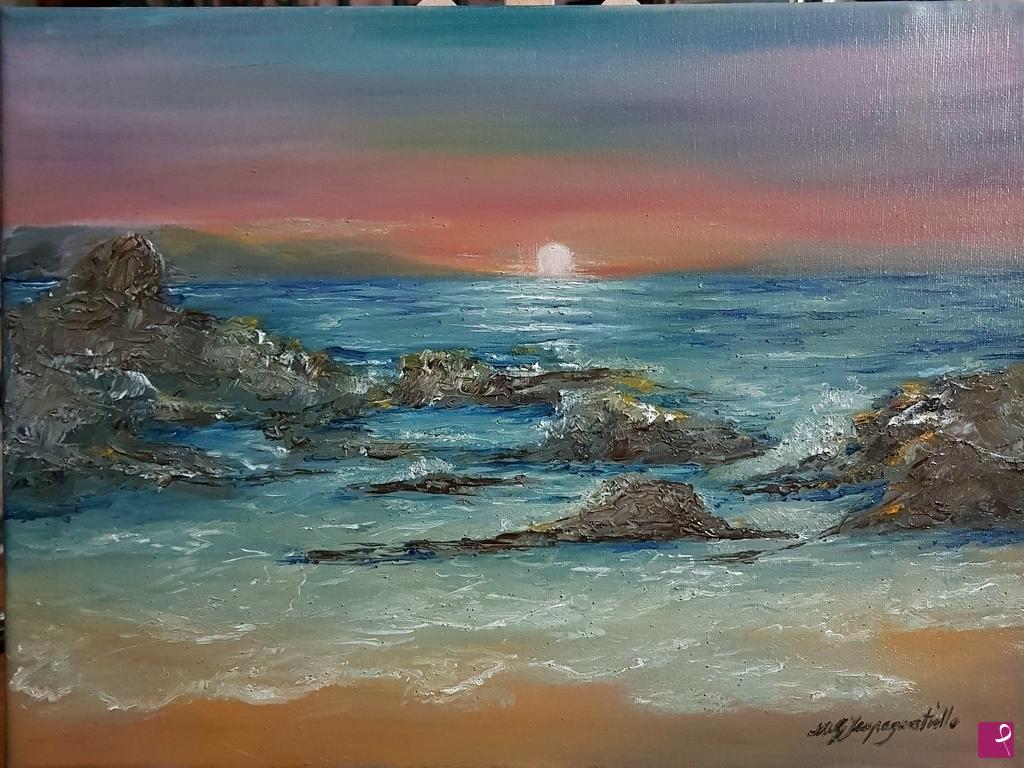 quadri in vendita online - Tramonto marino 