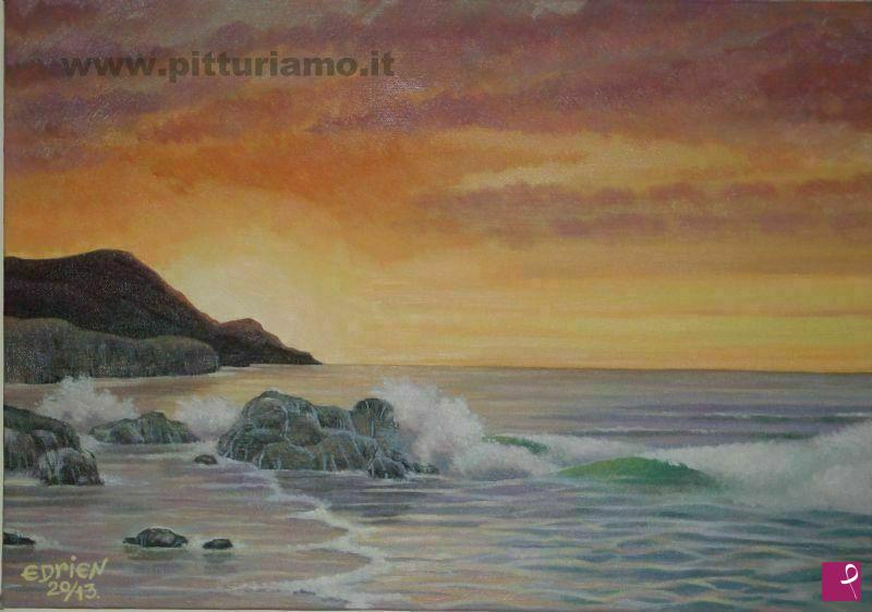 quadri in vendita online - tramonto marino