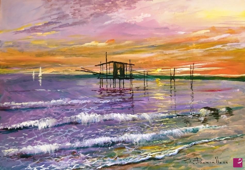 quadri in vendita online - Tramonto Marino