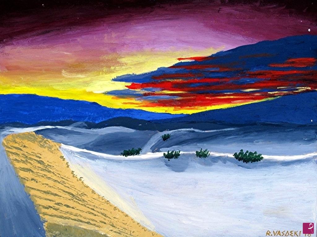 quadri in vendita online - TRAMONTO NEL DESERTO