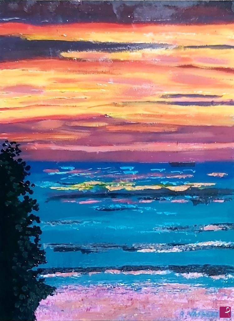 quadri in vendita online - TRAMONTO POLICROMO