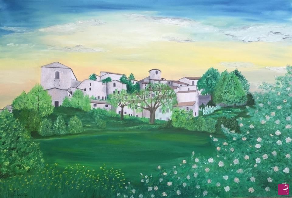 quadri in vendita online - Tramonto primaverile di Torella del Sannio 