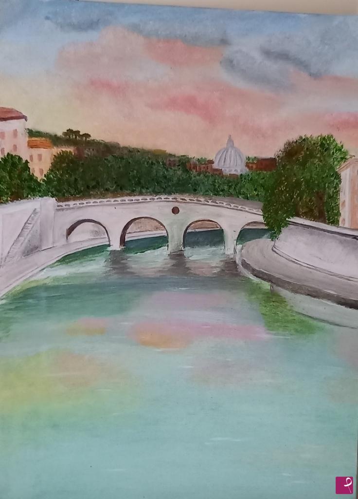 quadri in vendita online - Tramonto romano
