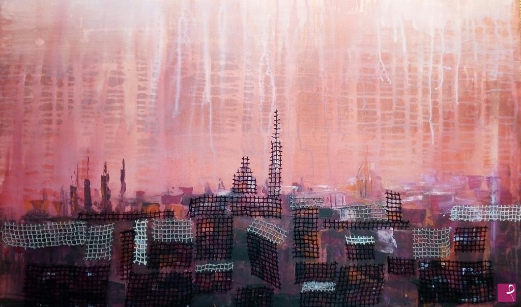 quadri in vendita online - Tramonto rosso