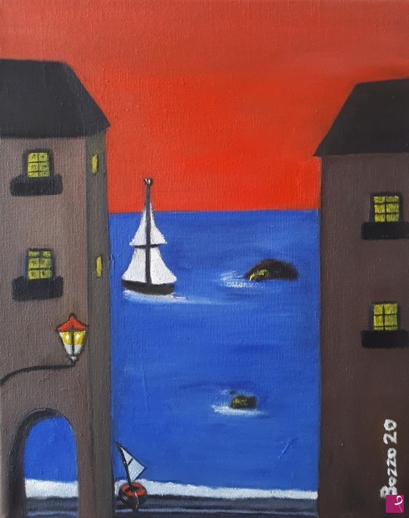 quadri in vendita online - tramonto rosso
